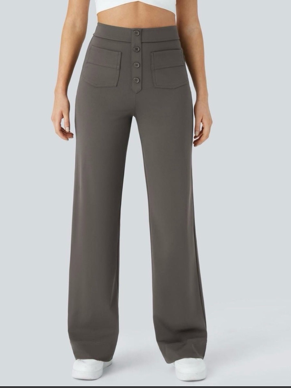 NWT Halara DayStretch High Waisted Wide Leg Pants XL Gray
